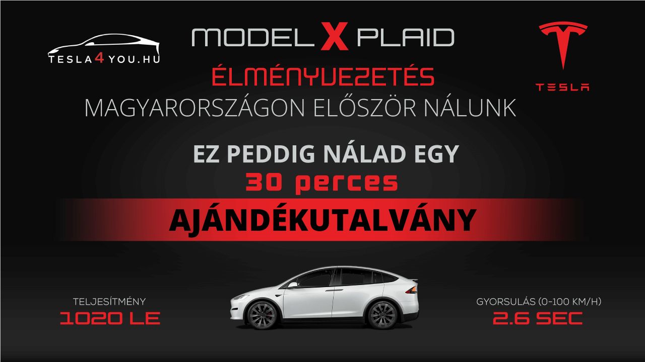 Tesla4you.hu - Élményvezetés ajándékkártya